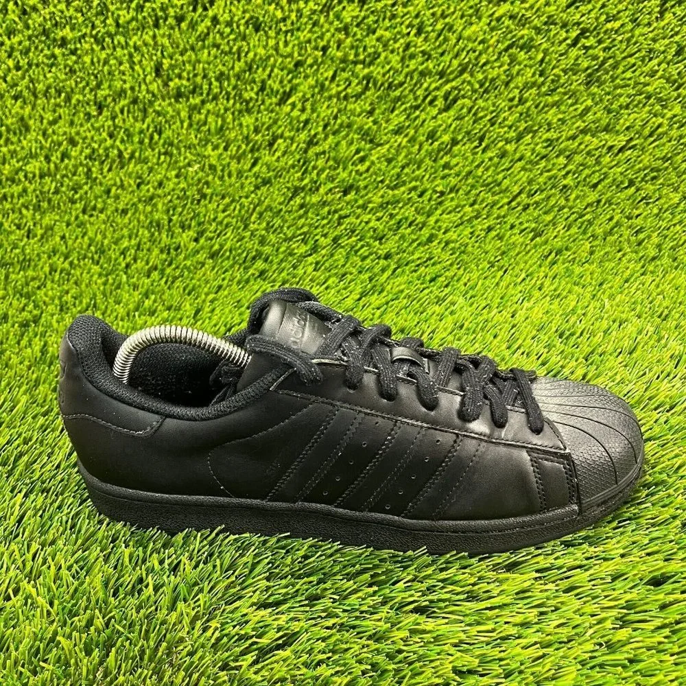 Adidas Superstar Foundation Mens Size 9.5 Black Athletic Shoes Sneakers AF5666